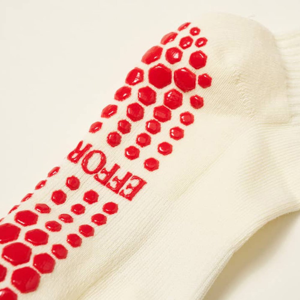Close up of back of Effortless Club Strawberry Ruffle Grip Socks (1 pair)