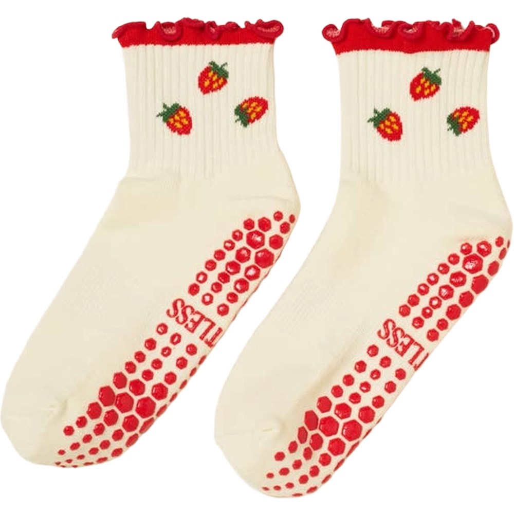 Effortless Club Strawberry Ruffle Grip Socks (1 pair)