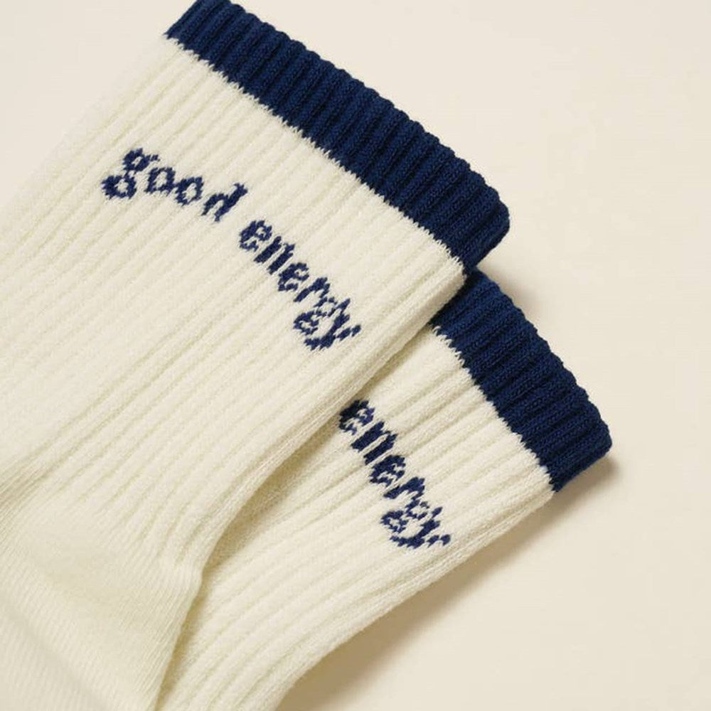 Close up of top of Effortless Club Good Energy Grip Socks (1 pair)