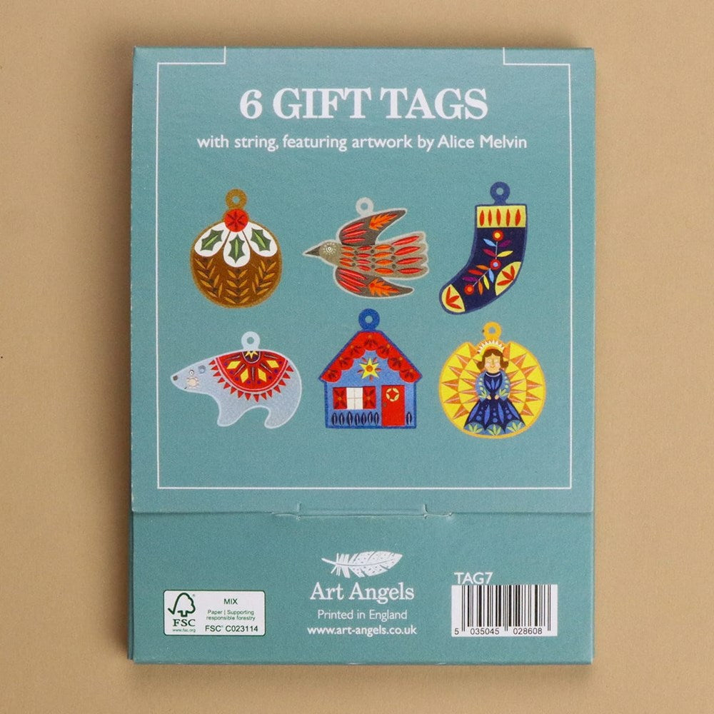 Art Angels Tree Ornament Gift Tags (6 pcs) back of box