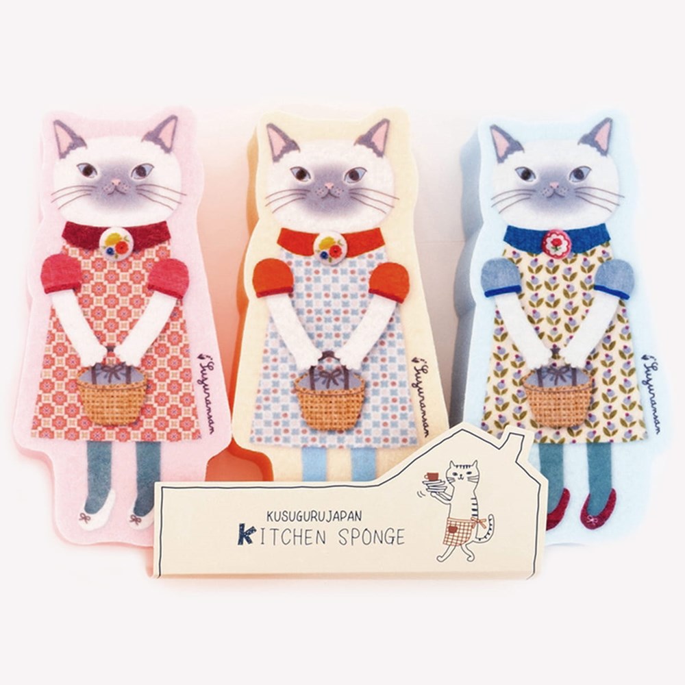 Kusuguru Decorative Kitchen Sponges - Set A (3 pcs)