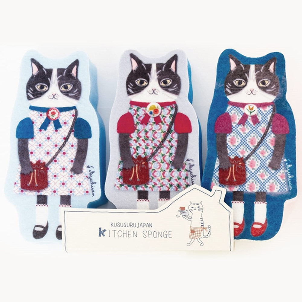 Kusuguru Decorative Kitchen Sponges - Set B (3 pcs)