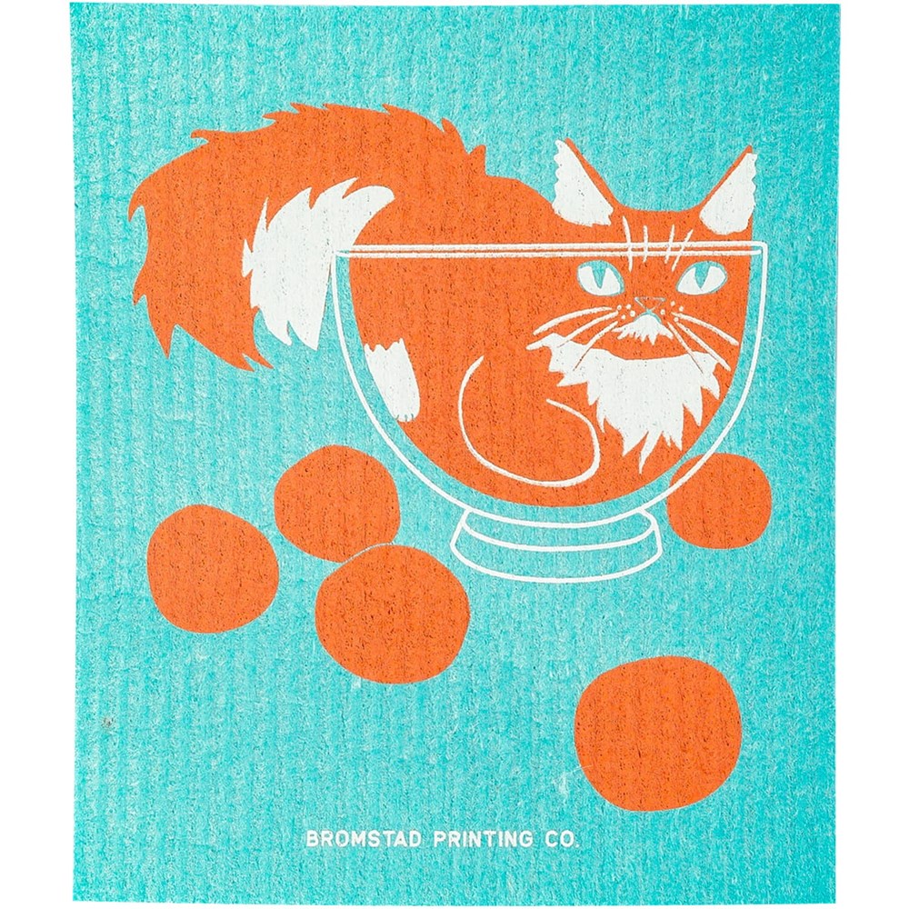 Bromstad Printing Co. Bowl Cat Swedish Dishcloth (1 pc)
