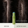 BASE-K The Bamboo Tonic Hair Density Serum (30 ml) centered against a split before-and-after background showing hair growth results on black hair. Text reads 'BEFORE' and 'AFTER 90 DAYS' with descriptive copy "powered by 12 growth factors and phyto-actives for fuller, denser hair."