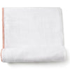 Malabar Baby Luxe Silky Soft Bamboo Cotton Swaddle - Peach Pom Pom Trim (1 pc)