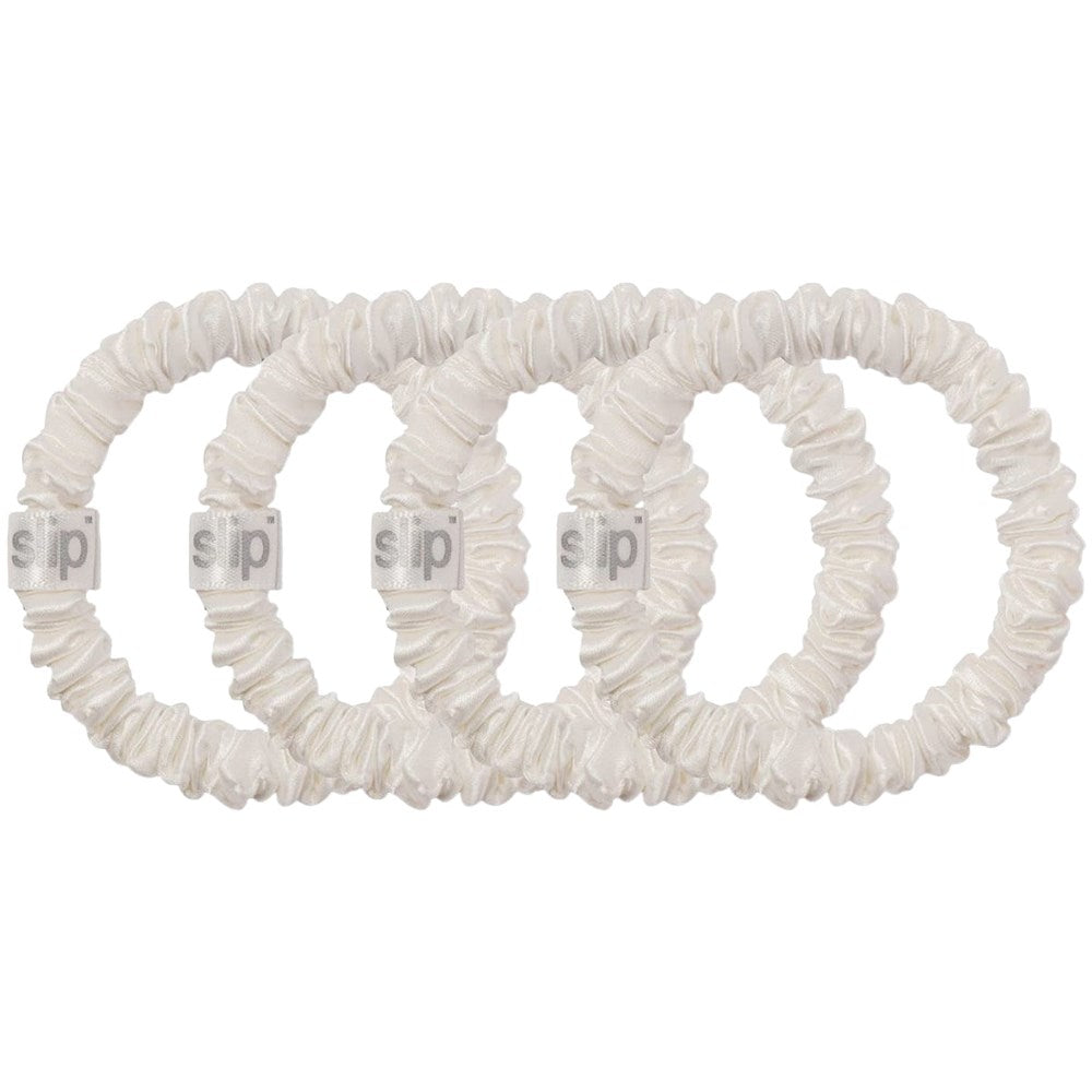 Slip Pure Silk Skinny Scrunchies - White (4 pcs)