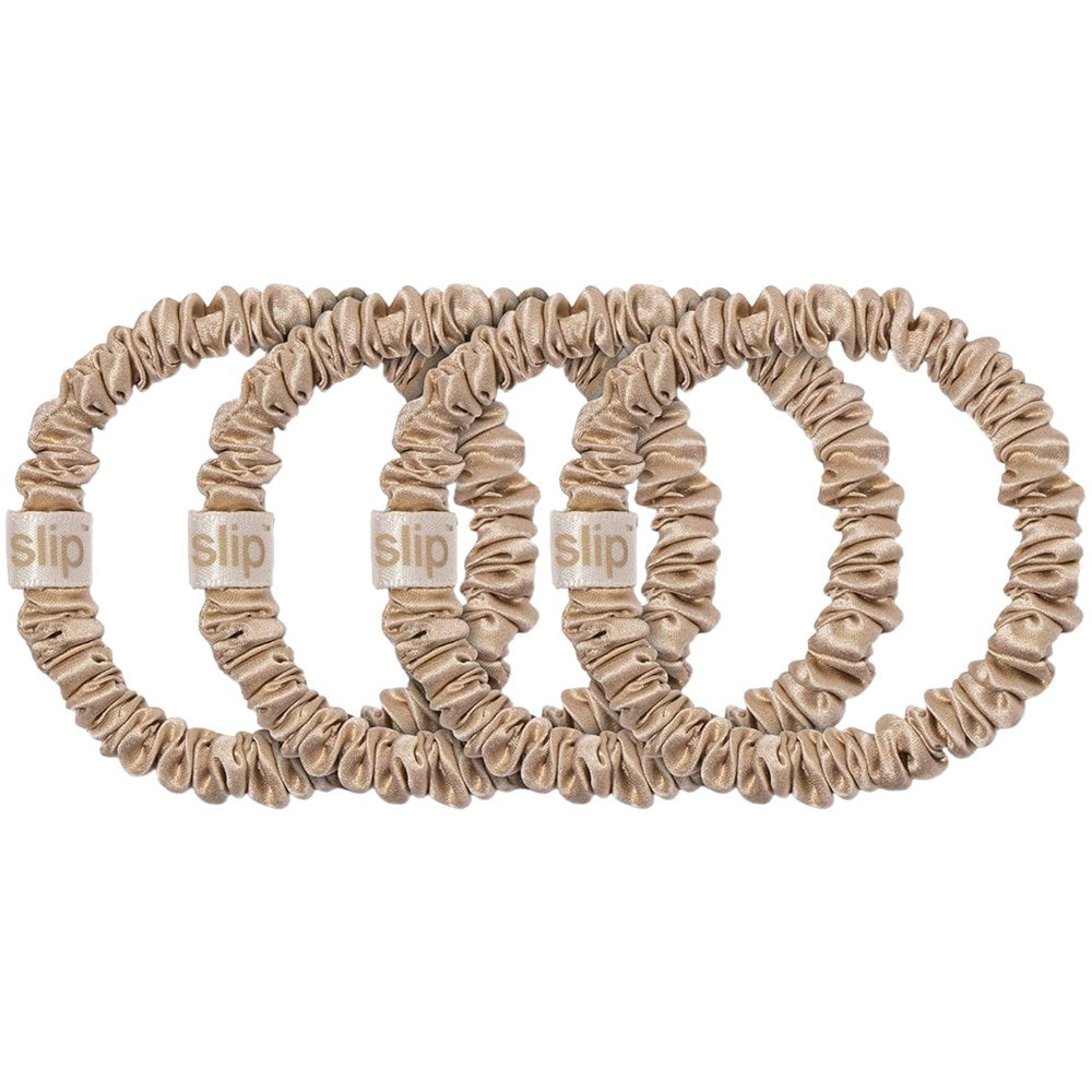 Slip Pure Silk Skinny Scrunchies - Blonde (4 pcs)