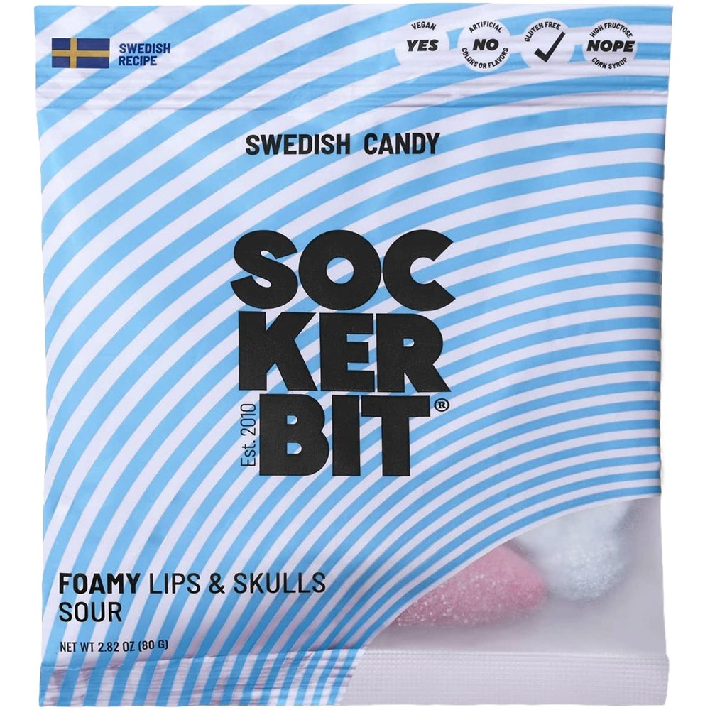 Sockerbit Foamy Lips &amp; Skulls Swedish Candy Mix