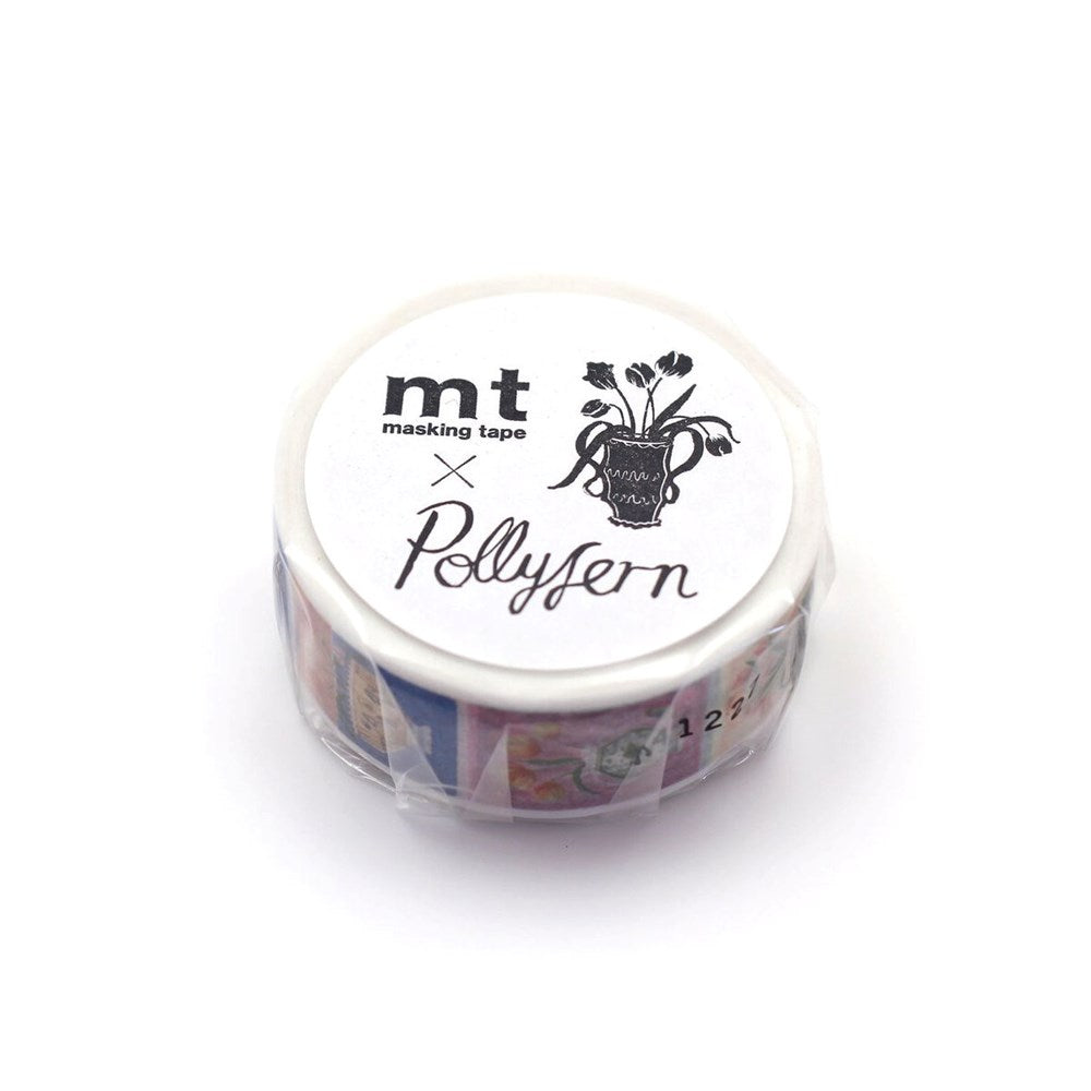 MT Masking Tape Polly Fern Flower (5/8” x 16.4 ft) - product shown in packaging.