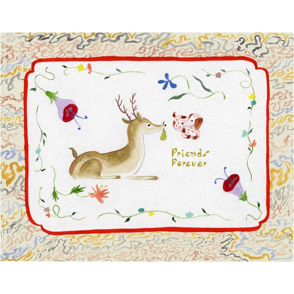 Small Adventure Deer and Dog Friends Card (1 pc)