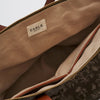 Fable England Edith Orla Scene Print Tote Bag - Khaki (1 pc) - product shown open. 