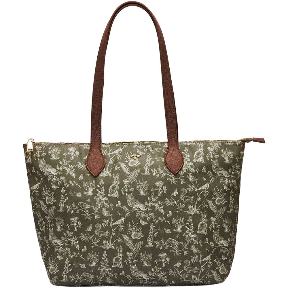 Fable England Edith Orla Scene Print Tote Bag - Khaki (1 pc)