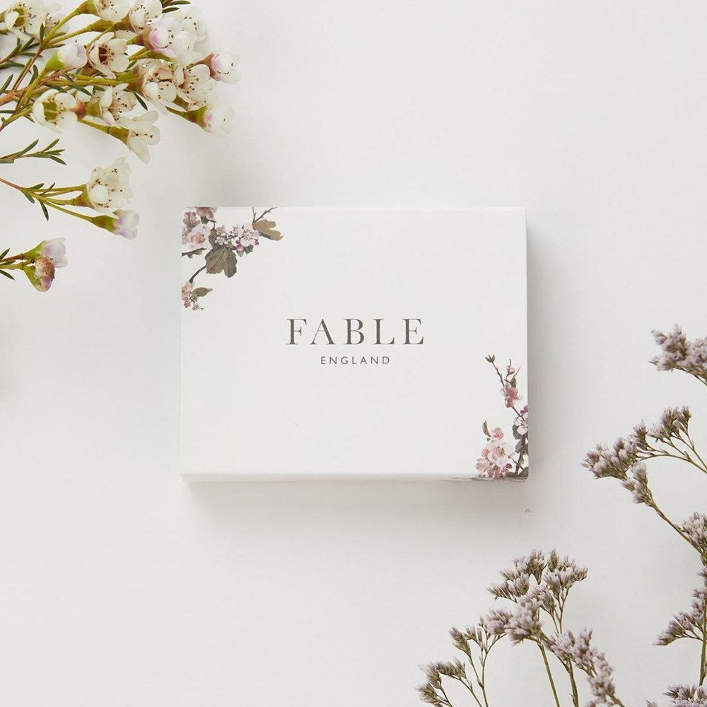 Fable England Pomegranate Locket Necklace (1 pc) - product packaging shown.