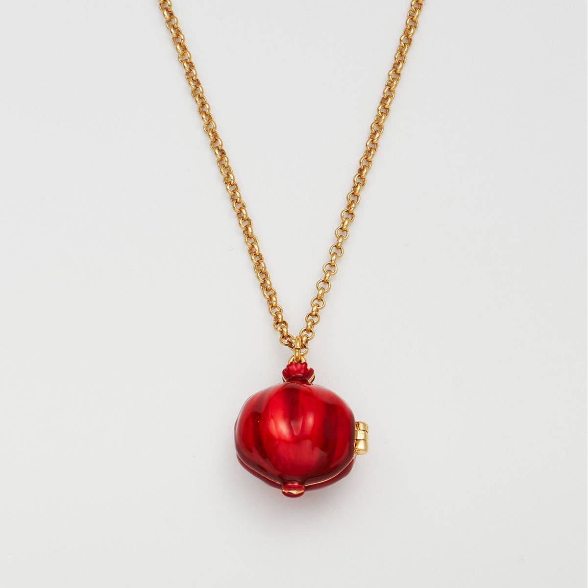Fable England Pomegranate Locket Necklace (1 pc) - product shown up close.
