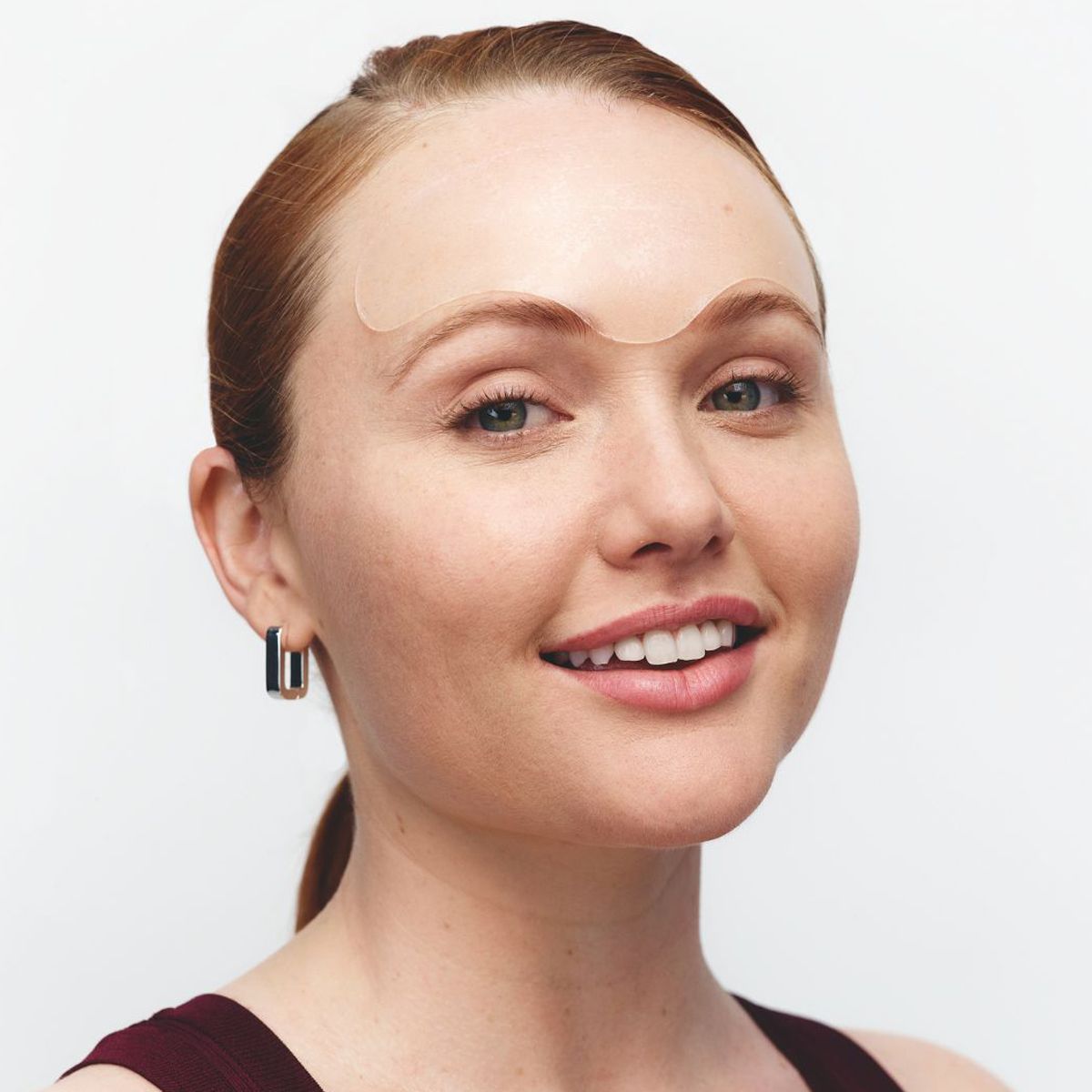 Wrinkles Schminkles Forehead Wrinkle Patches (2 pcs) - product shown modeled.