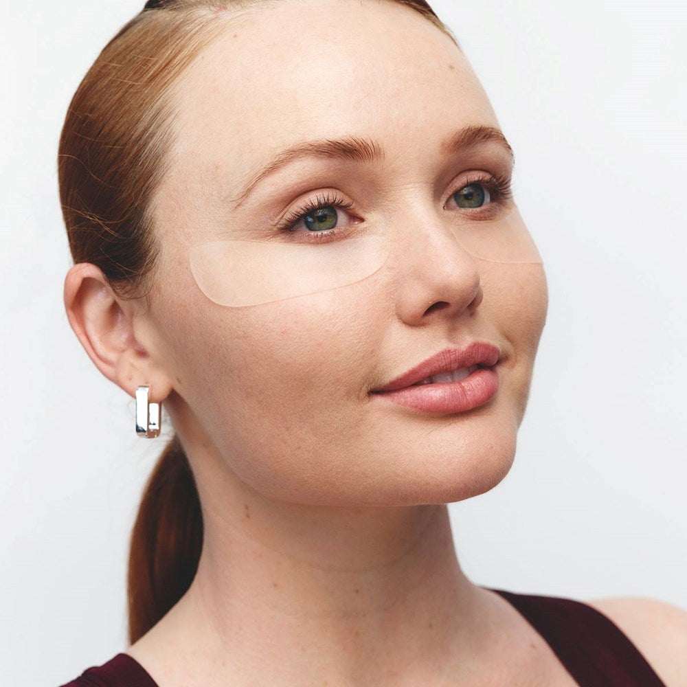 Wrinkles Schminkles Eye Wrinkle Patches (6 pcs) - product shown being modeled.