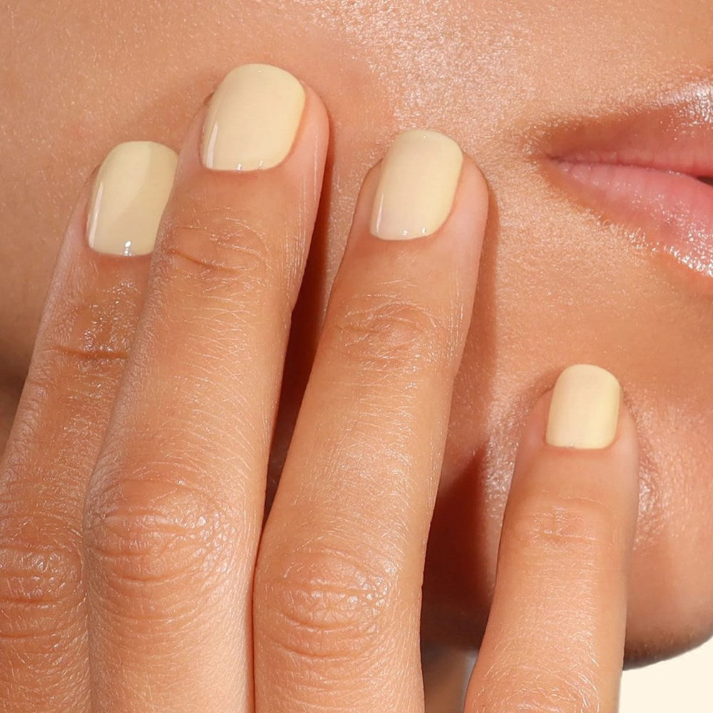 Londontown Magnolia Bakery x Londontown Nail Polish - Banana Pudding (12 ml) - product shown on nails. 
