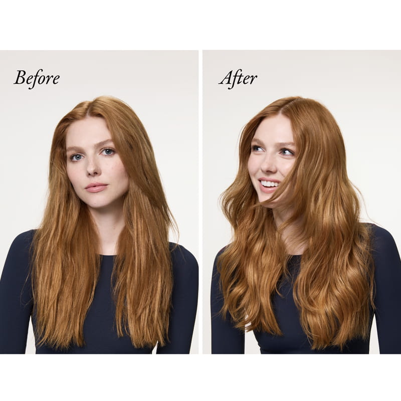 Oribe Supershine Hydration &amp; Shine Set (3 pcs) - product before and afters shown.