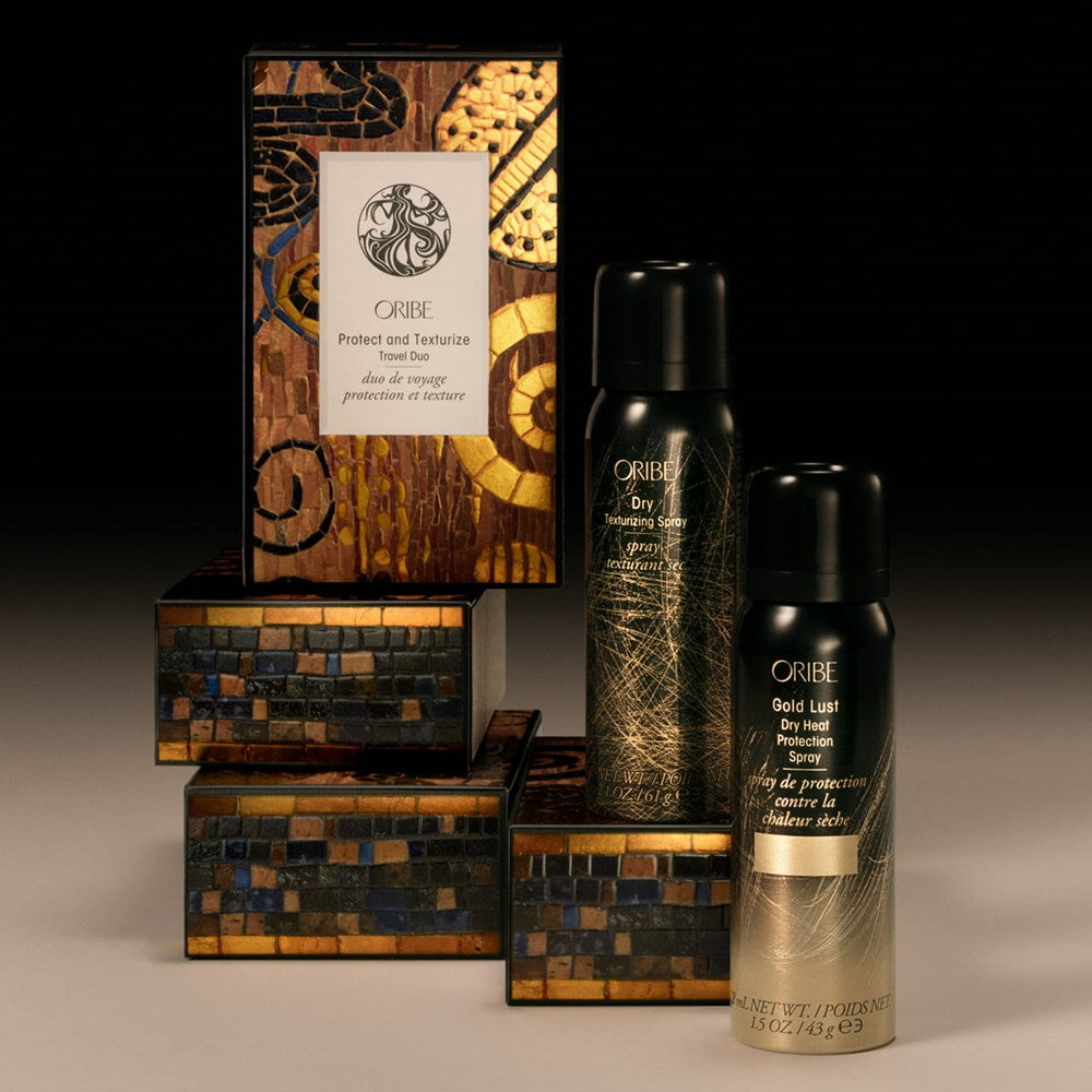 Oribe Protect &amp; Texture Travel Duo (2 pcs) - product shown on packaging. 