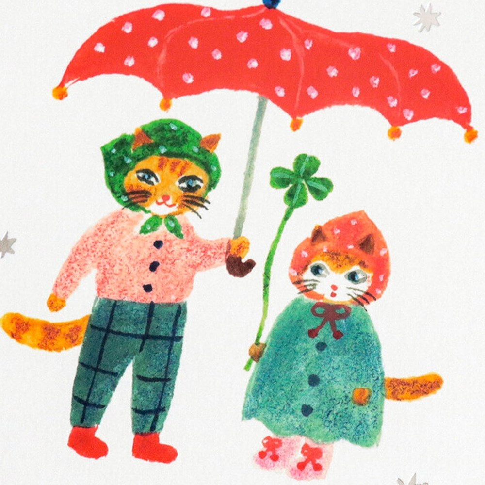 Her Winter Flowers Postcard - Raindrops (1 pc) - product shown up close.