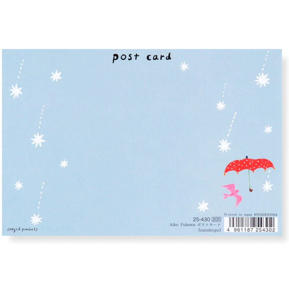 Her Winter Flowers Postcard - Raindrops (1 pc) - back of product shown. 