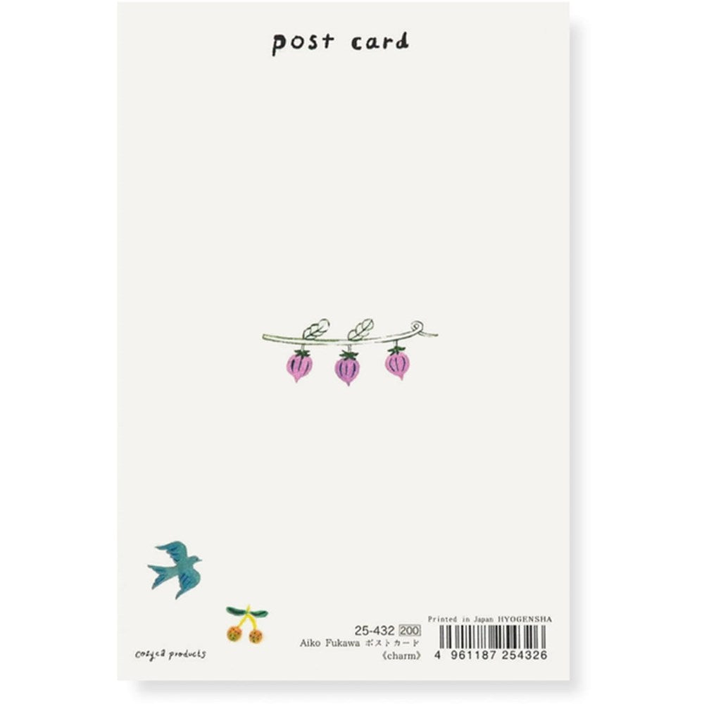 Her Winter Flowers Postcard - Charm (1 pc) - back of product shown.