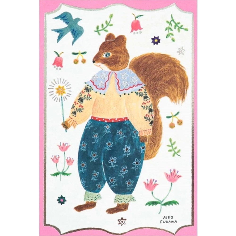 Her Winter Flowers Postcard - Charm (1 pc)