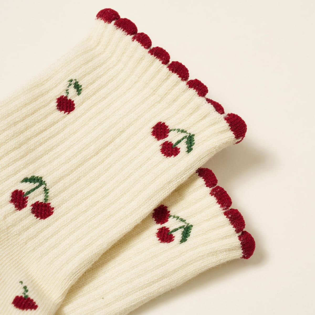 Effortless Club Little Cherry Petal Grip Sock (1 pair) - product shown up close.