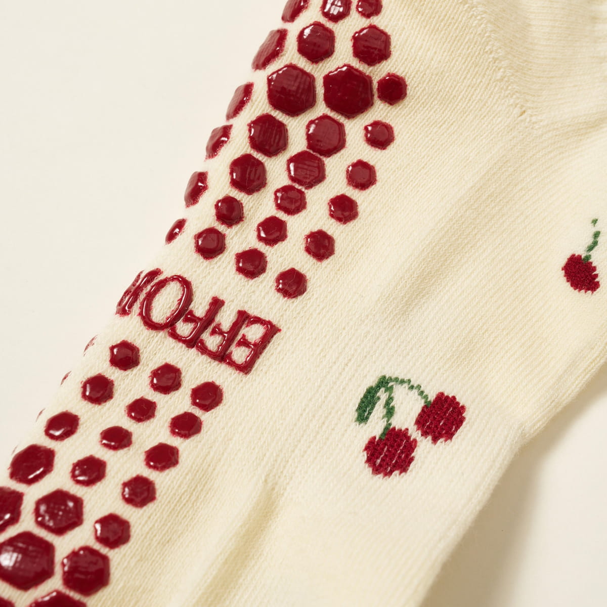 Effortless Club Little Cherry Petal Grip Sock (1 pair) - product shown up close.
