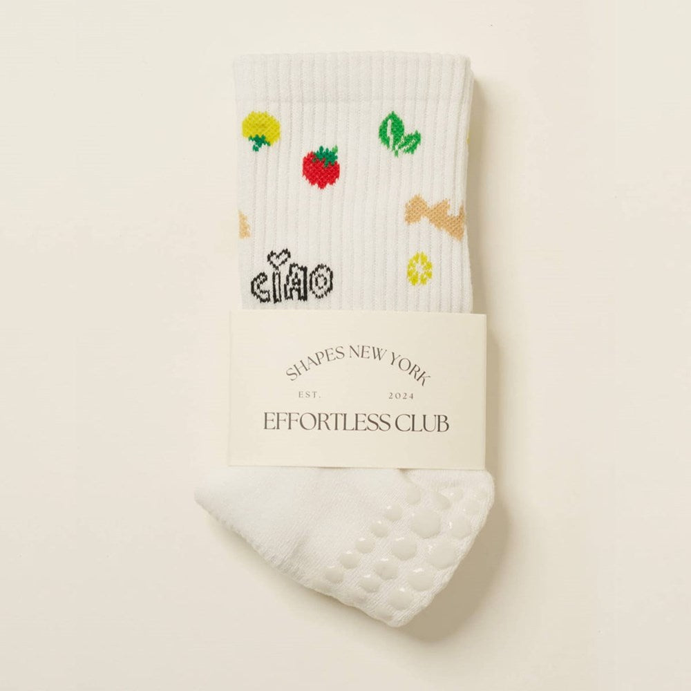 Effortless Club Italian Vacay Grip Sock (1 pair) - product shown in packaging. 