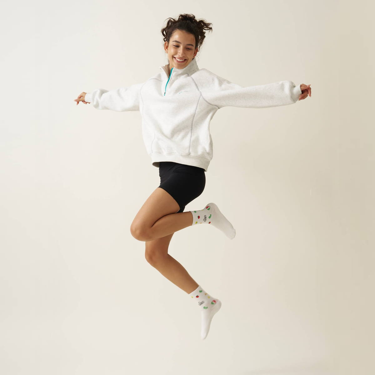 Effortless Club Italian Vacay Grip Sock (1 pair) - product shown on model's feet.