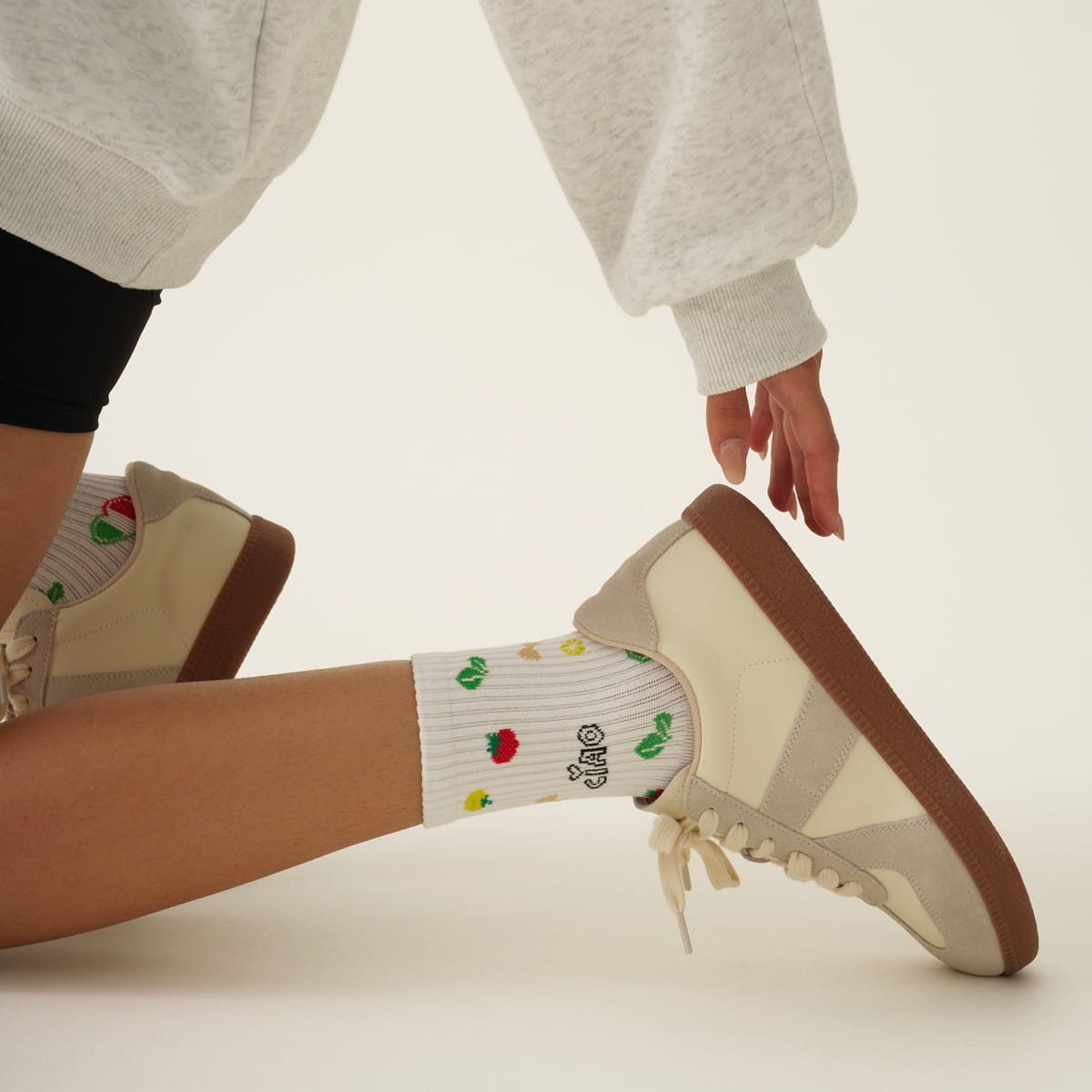 Effortless Club Italian Vacay Grip Sock (1 pair) - product shown in shoes.