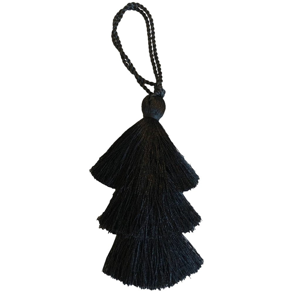 Quilted Koala Tassel - Black (1 pc)