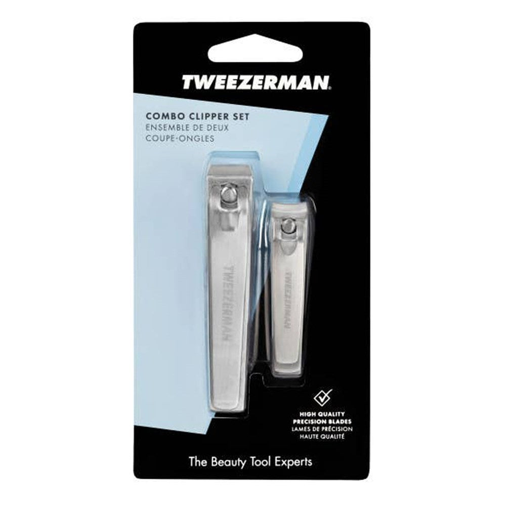 Tweezerman Stainless Steel Fingernail Clipper Set (2 pcs) - product shown in packaging.
