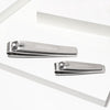 Tweezerman Stainless Steel Fingernail Clipper Set (2 pcs) - product lifestyle shown.