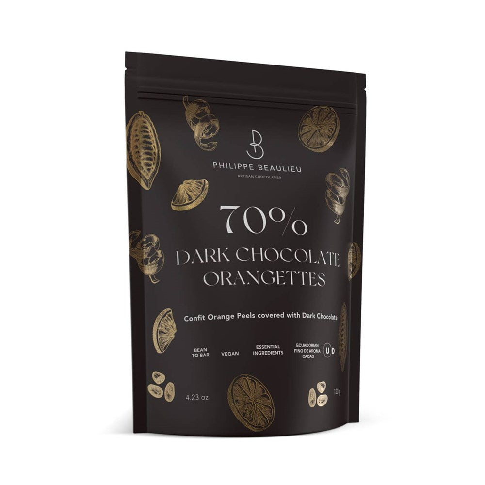 Philippe Beaulieu Dark Chocolate Orangettes (120 g) - product shown in packaging