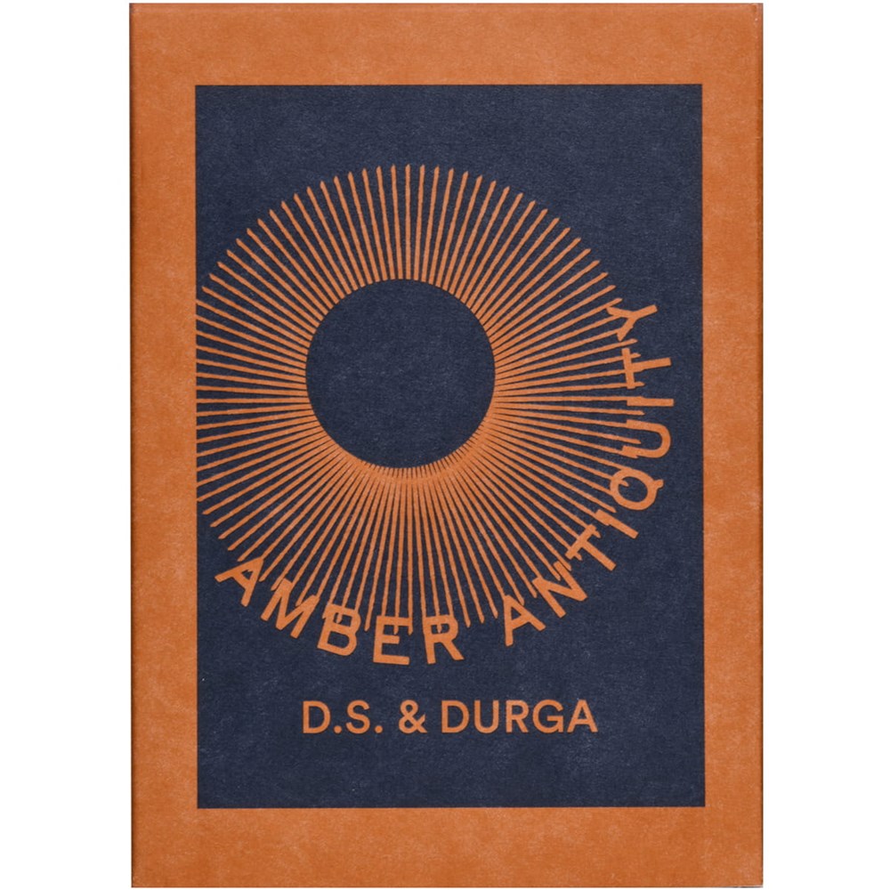 D.S. &amp; Durga Amber Antiquity Candle (7 oz) - product box shown. 