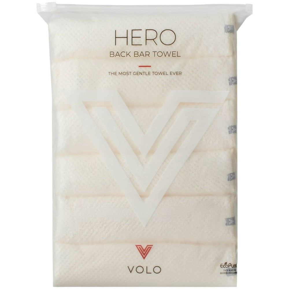VOLO Beauty Hero Back Bar Hair Towel - Salt White (6 pcs)