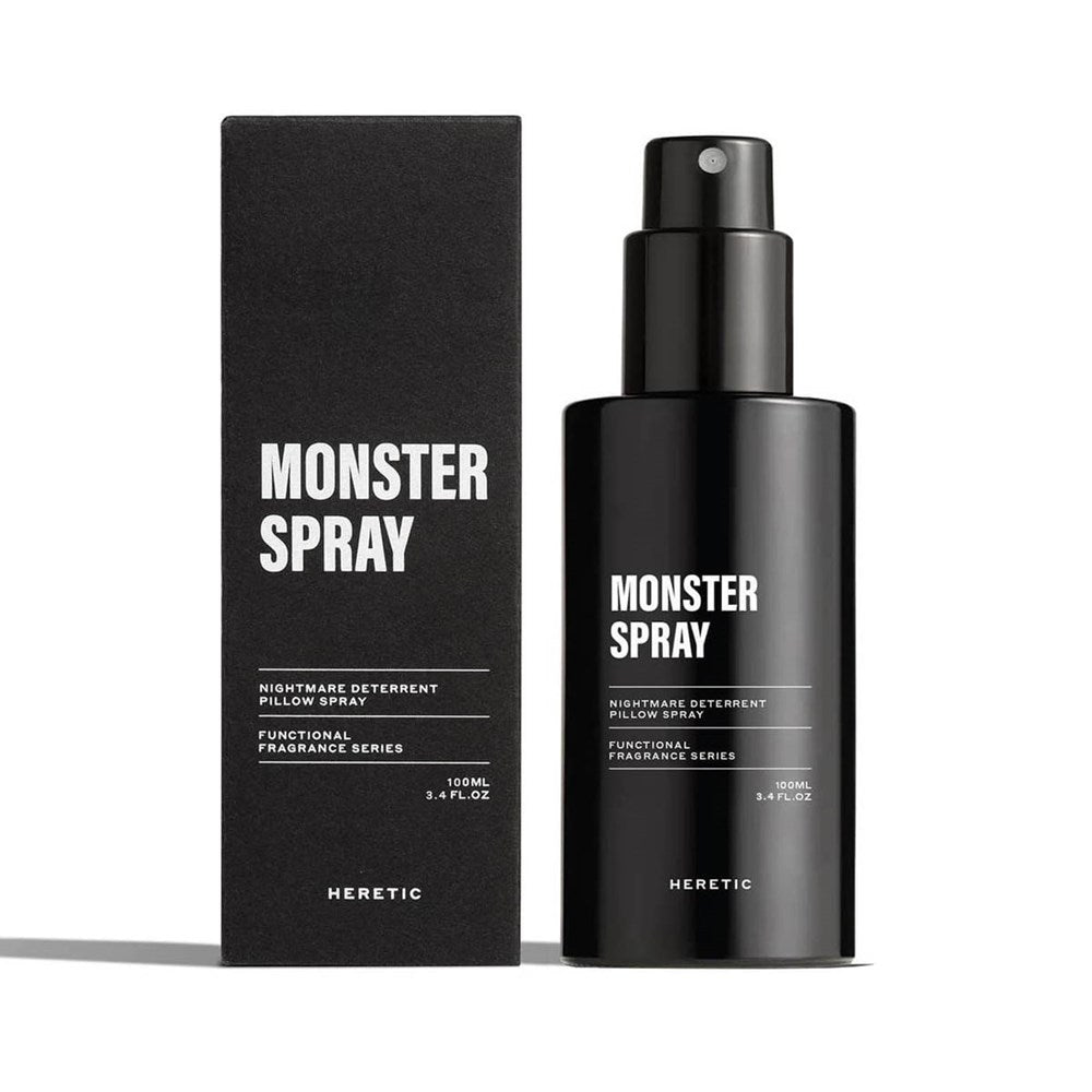 Heretic Parfum Monster Spray (100 ml) - product shown next to packaging. 