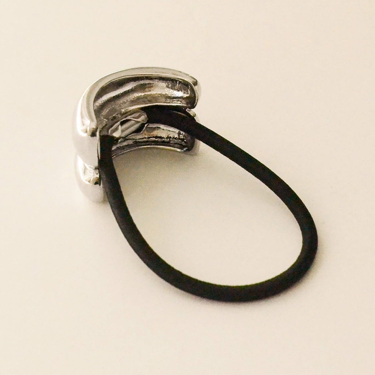 nar’sha Mini Double Arch Metal Ponytail Hair Tie - Silver (1 pc)