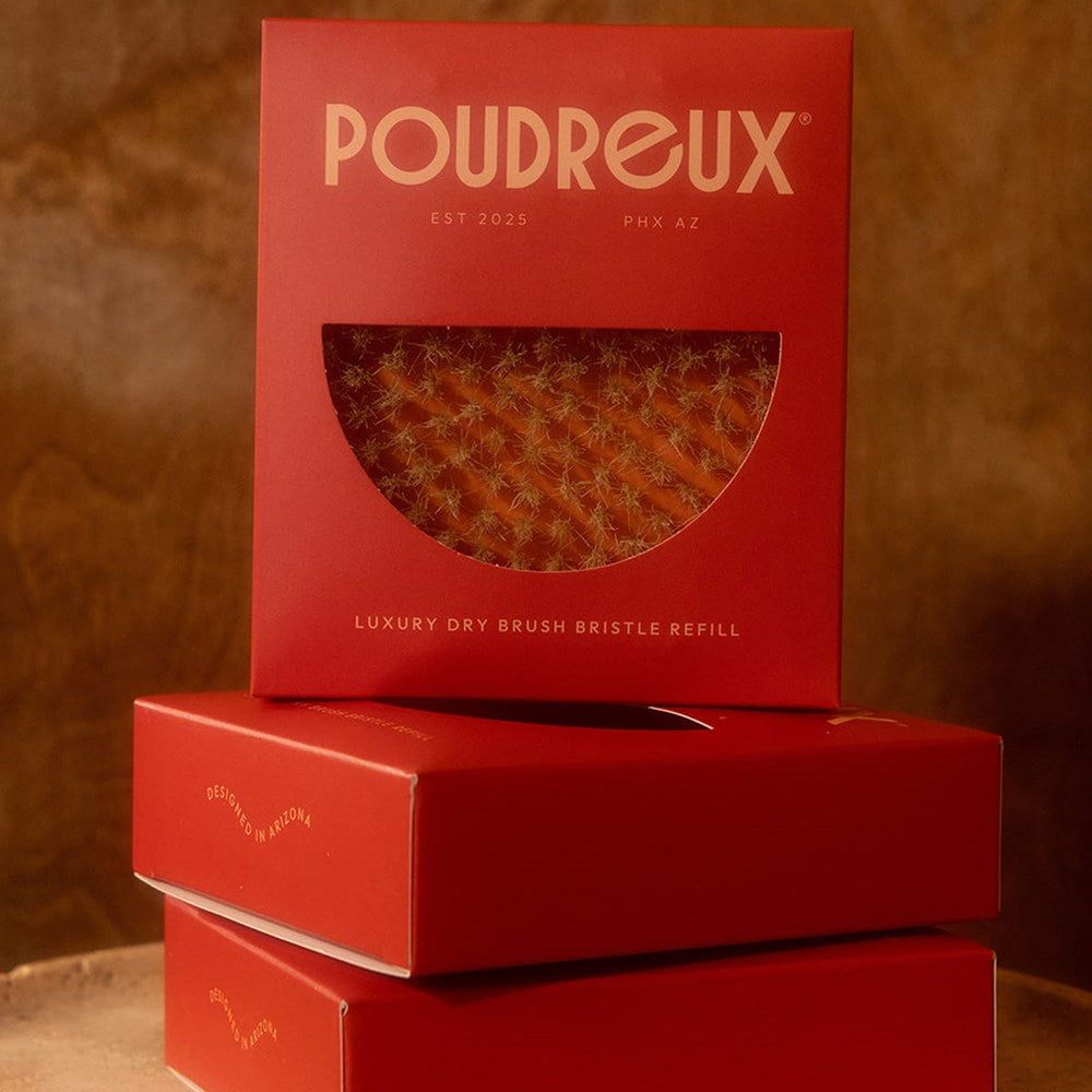 Poudreux Forever Brush - Refill (1 pc) - product shown inside packaging on top of other refill boxes