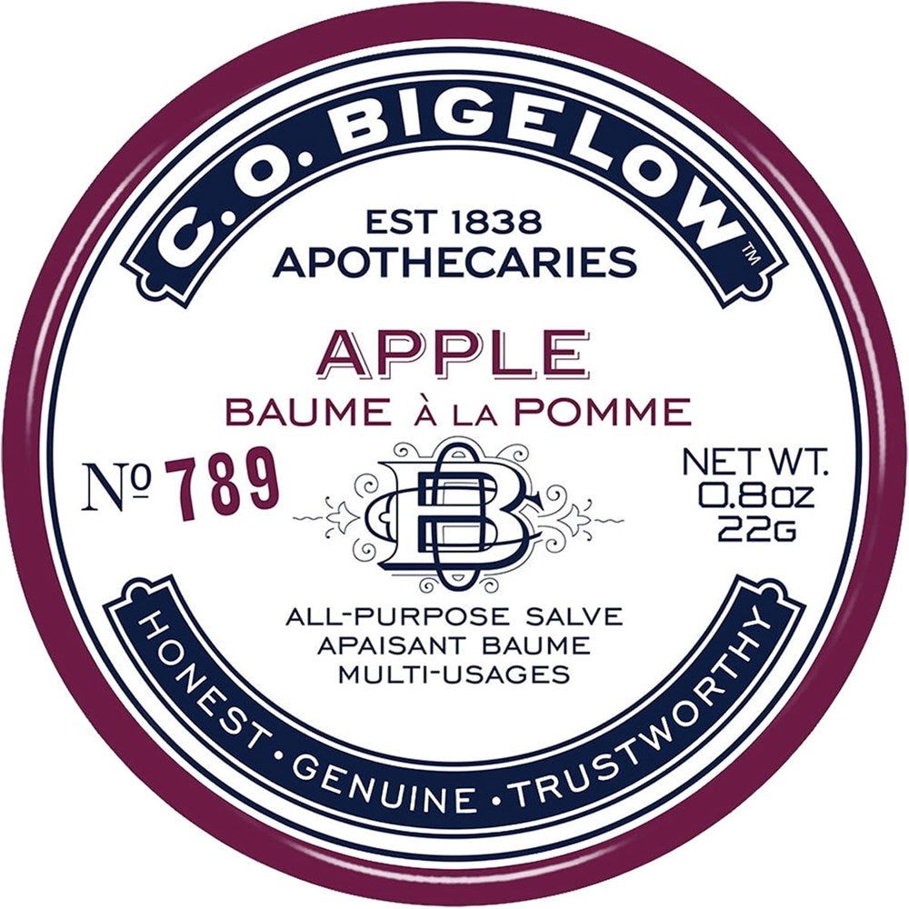 C.O. Bigelow Apple Salve Lip Tin (0.8 oz) - product lid shown with text