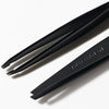 Tweezerman Slant Tweezer - Matte Black (1 pc) - two products shown close up of tips