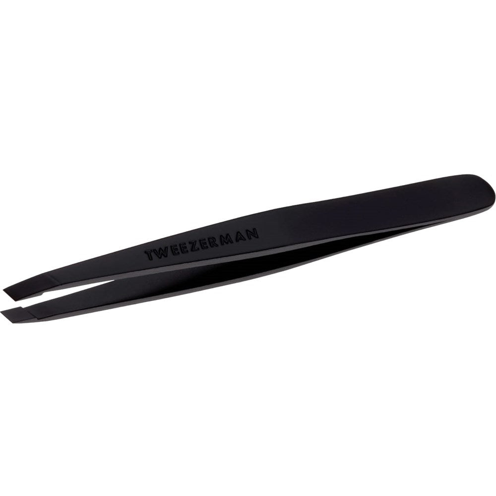 Tweezerman Slant Tweezer - Matte Black (1 pc) - product shown lying down