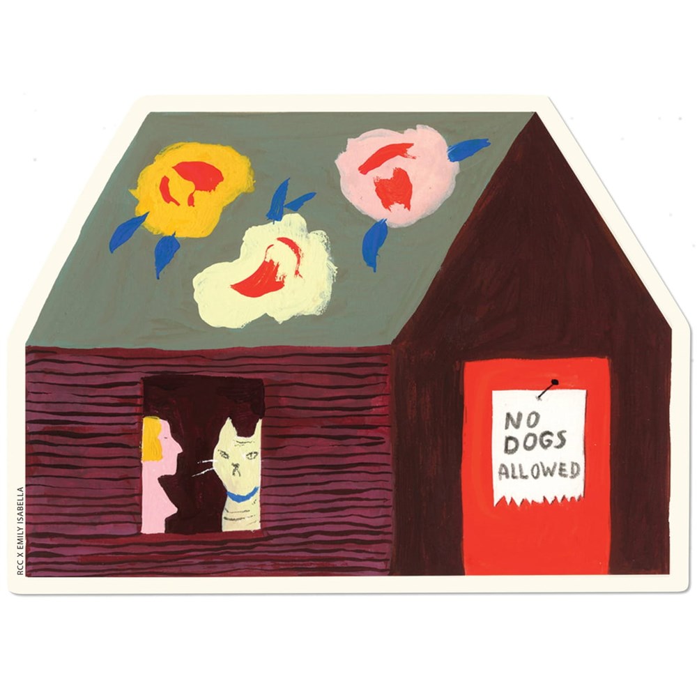Red Cap Cards No Dogs Sticker (1 pc)