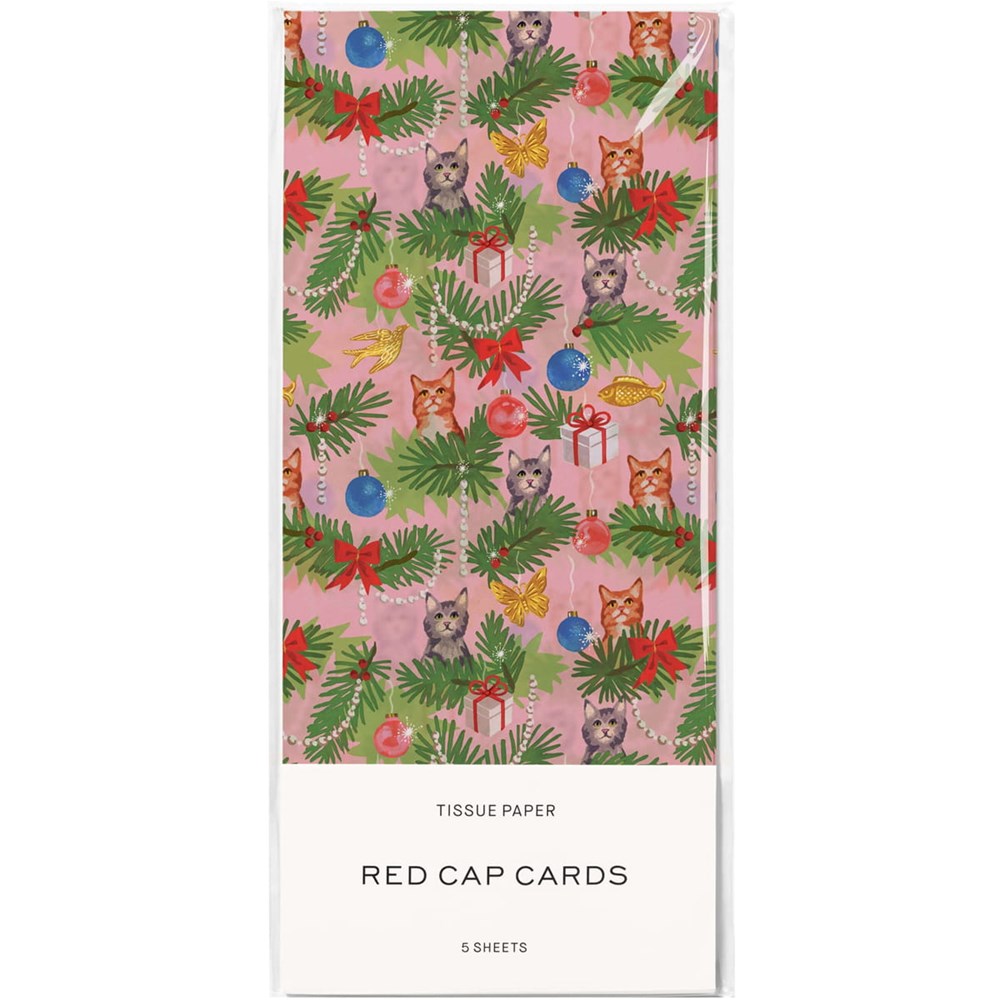 Red Cap Cards Meowy Christmas Tissue Paper (5 pcs)
