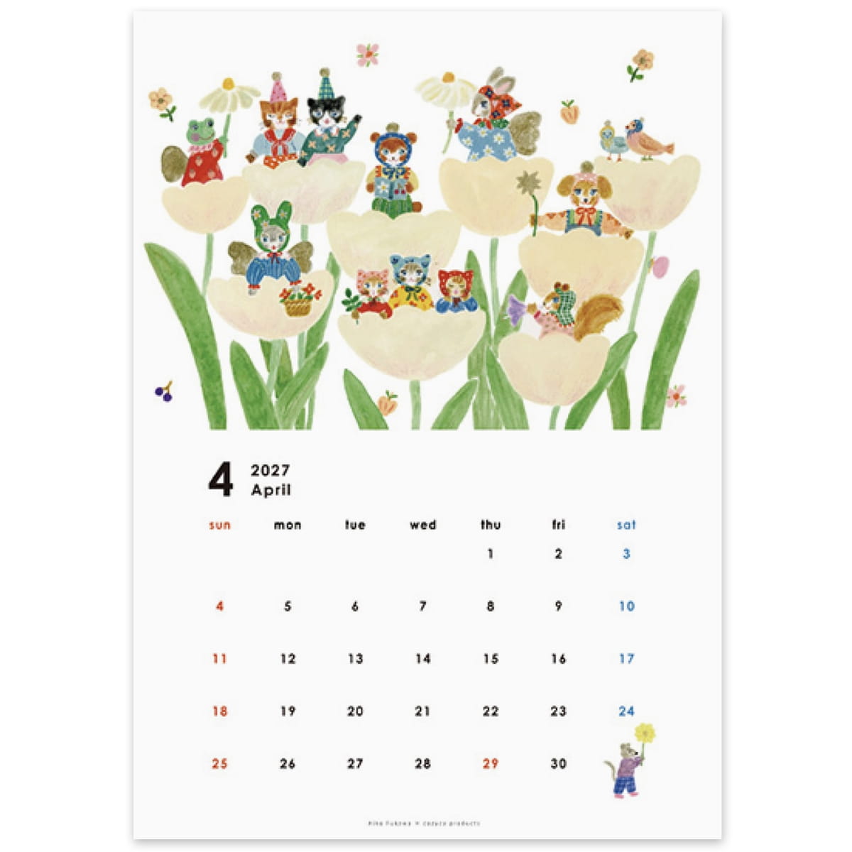 Her Winter Flowers 2027 Wall Calendar - Aiko Fukawa (April)