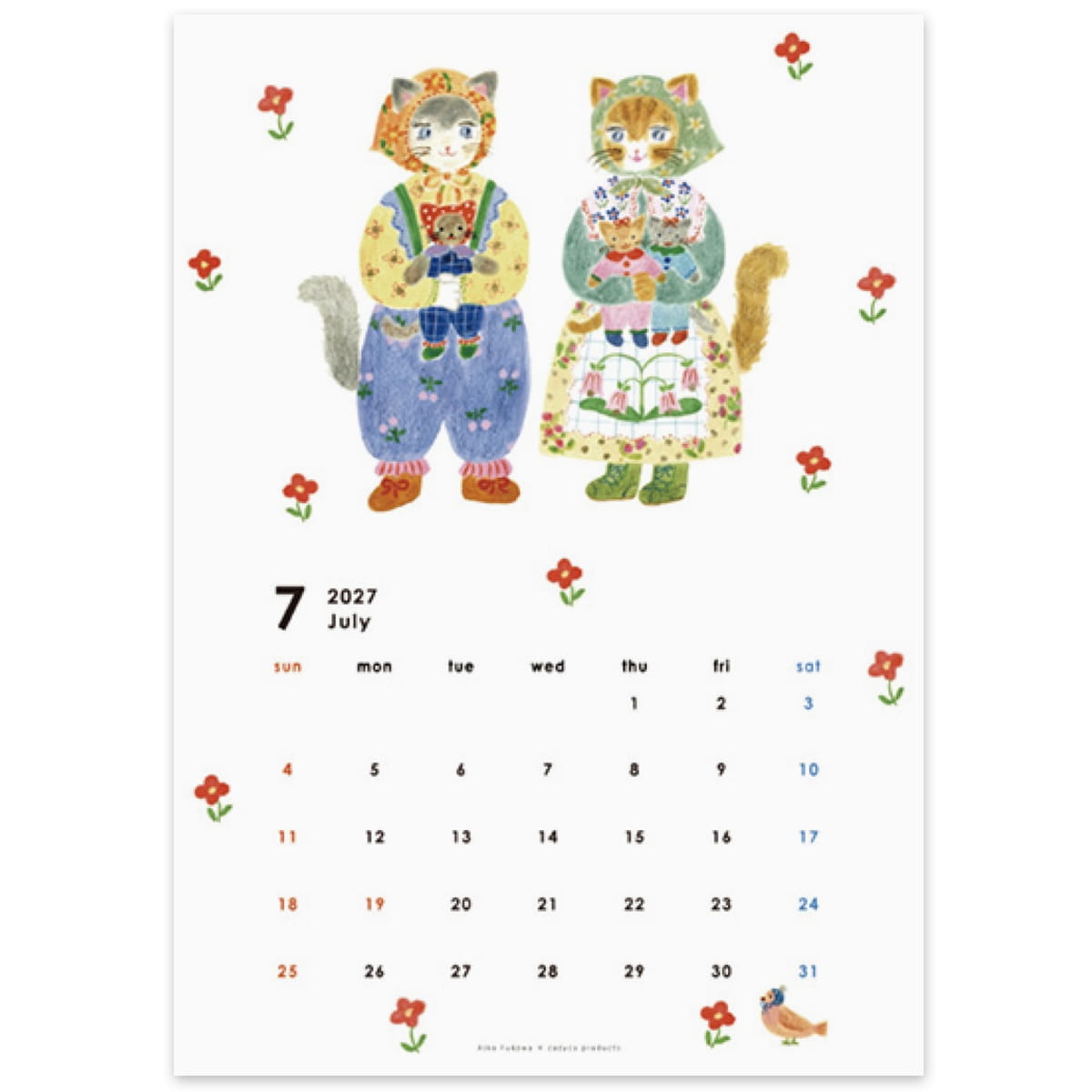 Her Winter Flowers 2027 Wall Calendar - Aiko Fukawa (July)