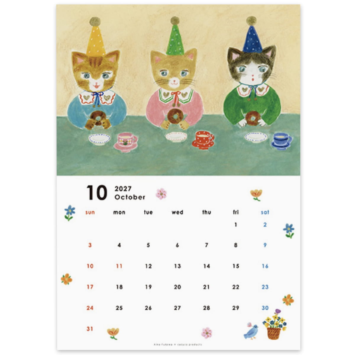 Her Winter Flowers 2027 Wall Calendar - Aiko Fukawa (October)