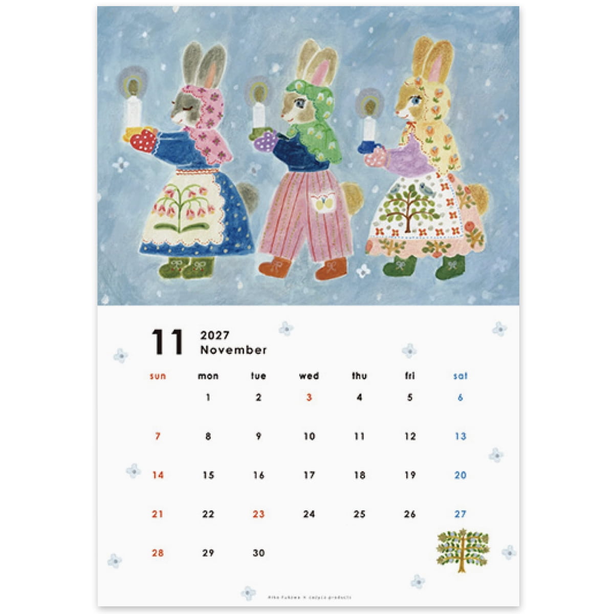 Her Winter Flowers 2027 Wall Calendar - Aiko Fukawa (November)
